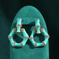 Vintage Bleu Vert Drip Oil Serpent Bamboo Femme Conception Boucles d'oreilles